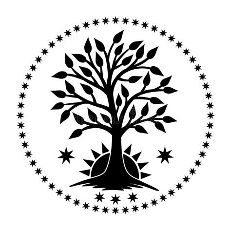 Дерево жизни в солнечном круге мандала духовный символ Иллюстрация ...