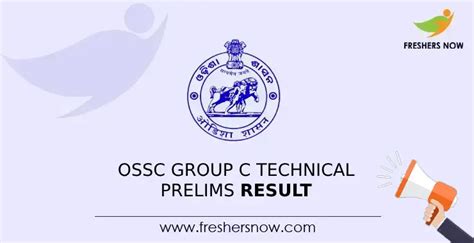 Ossc Group C Technical Prelims Result Out Cut Off Merit List