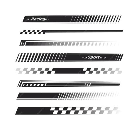premium vector sports stripes car stickers black color racing decals