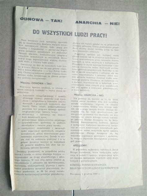 Cztery Propagandowe Ulotki Stanu Wojennego Lublin Licytacja Na