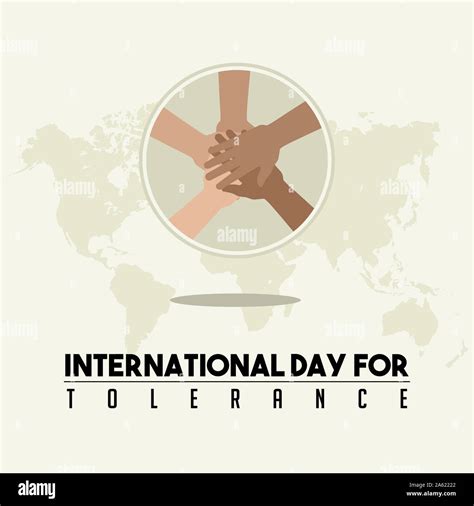 International Day For Tolerance With Five United Hands Vector Design