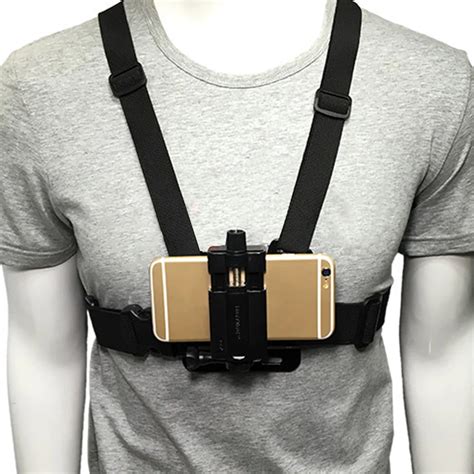 Ajust Vel Celular Chest Mount Telefone Clip Holder Peito Strap Belt