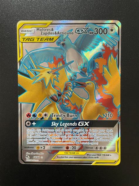 Pokemon TCG Moltres Zapdos Articuno GX 66 68 Full Art Ultra