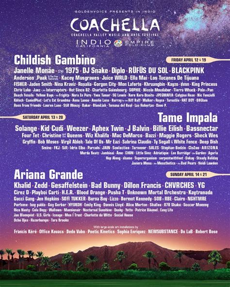 Coachella Releases Full Lineup for 2019 Edition - EDM.com - The Latest Electronic Dance Music ...