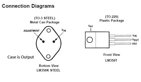 Circuit adjustable power supply lm350k 3 amperes