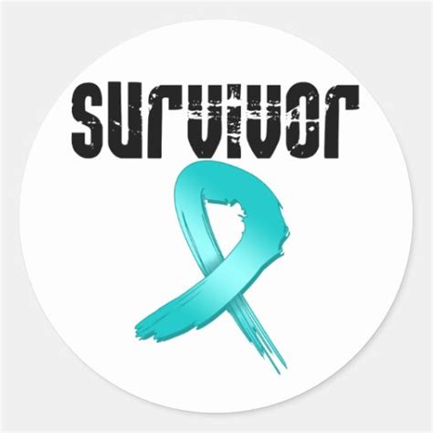 Cervical Cancer SURVIVOR Classic Round Sticker | Zazzle