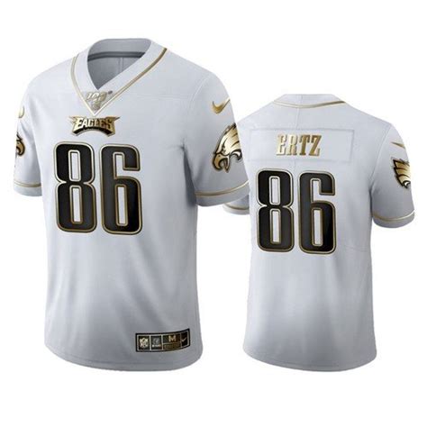 Eagles Zach Ertz All-White Golden Edition 100th Season Jersey – US ...