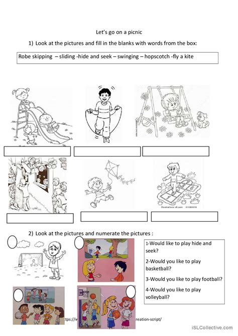 Let S Go On A Picnic English Esl Worksheets Pdf Doc