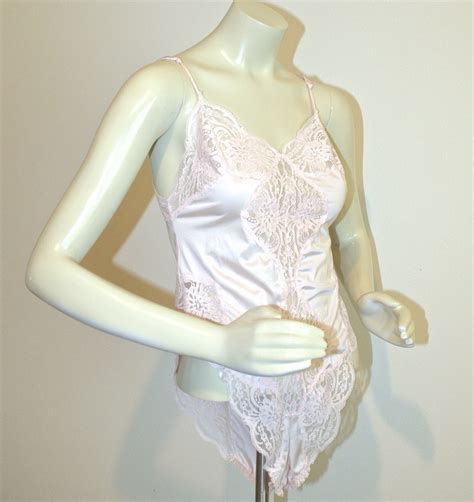 S Teddy Baby Doll Lingerie Vintage S Romantic Pink Lace Onesie Teddy By Wonder Maid Etsy