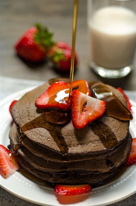 Tommys Vegan Chocolate Strawberry Pancakes Doras Table