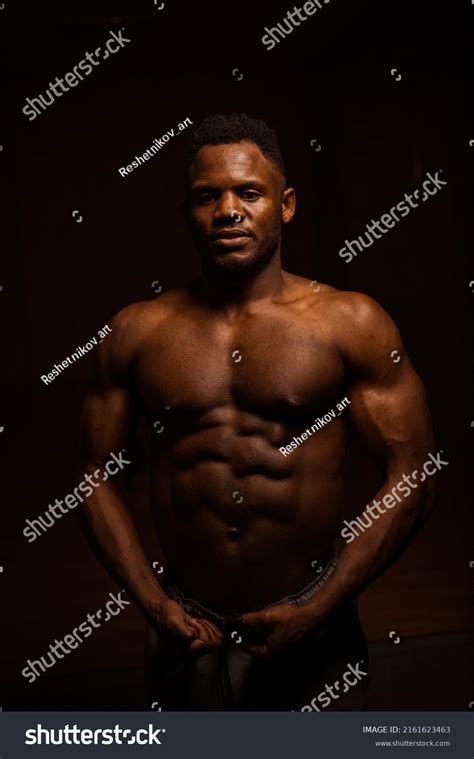 Portrait African American Man Naked Torso Stock Photo 2161623463