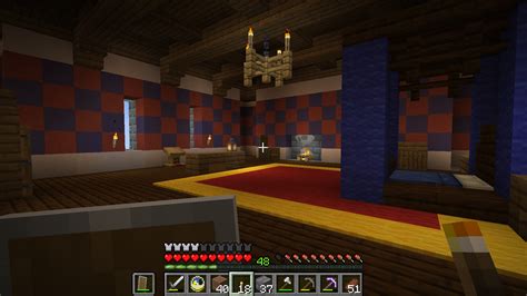 The bedroom in my heavily WIP survival castle : r/Minecraft