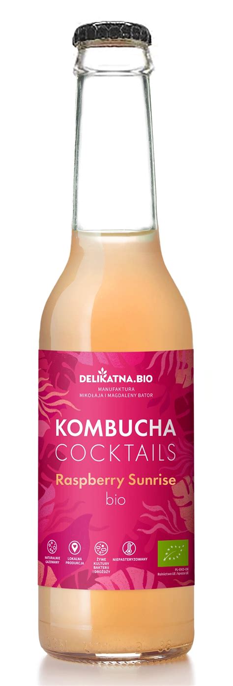 Kombucha Koktajlowa Raspberry Sunrise Bio 270 Ml Delikatna