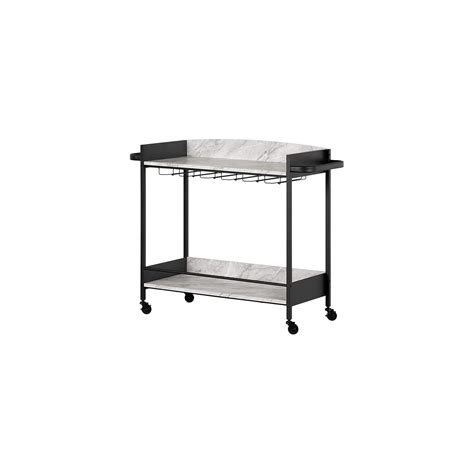 Homestock Baroque Bliss Bar Cart With Caster Wheels Modern Bar Storage