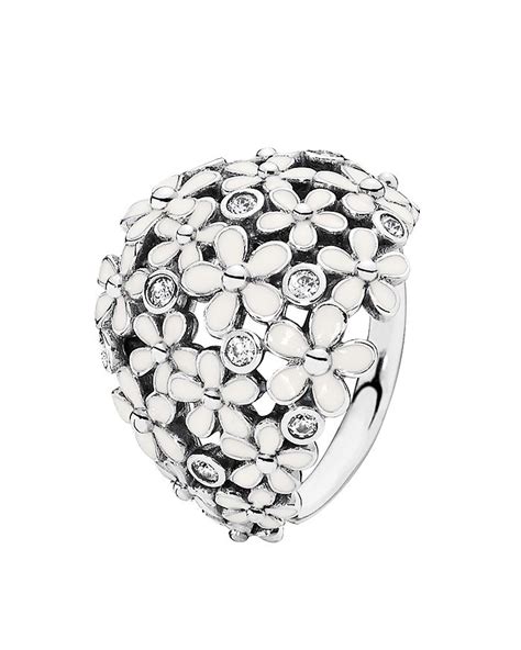 Pandora Ring Sterling Silver And Enamel Darling Daisy Bouquet