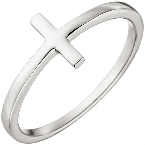 Juwelier Gr Tzmacher Damen Ring Kreuz Gold Wei Gold Wei Goldring