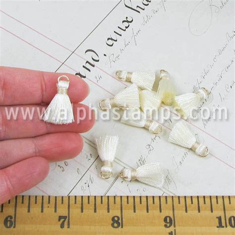 20mm Silky Cream Tassels Alpha Stamps