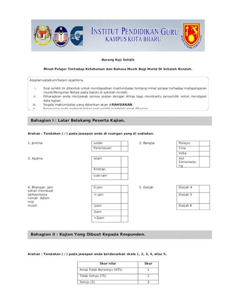 Docx Borang Soal Selidik Copy Dokumen Tips