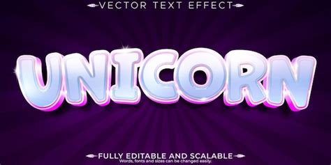 Premium Vector Unicorn Text Effect Editable Pink And Girl Text Style