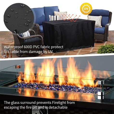 U MAX 44in Outdoor Propane Gas Fire Pit Table 50 000 BTU Auto Ignition