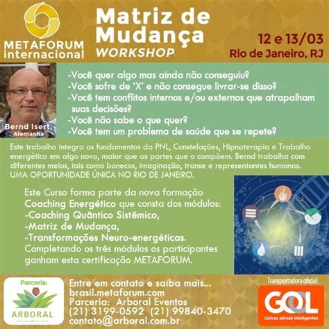 Workshop Matriz de Mudança o Trainer Bernd Isert em Rio de