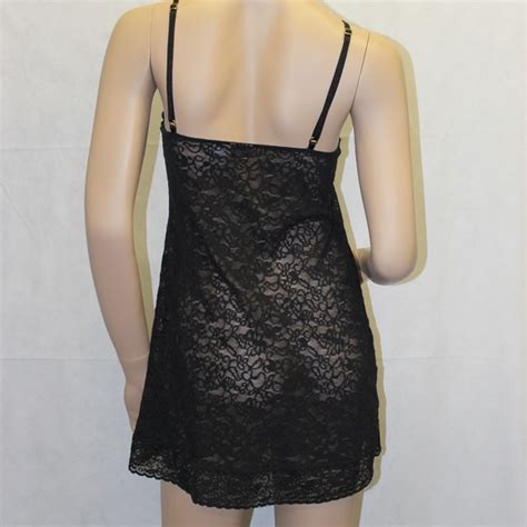 Victoria S Secret Intimates Sleepwear Victoria Secret Black Lace Lingerie Chemise Nwot