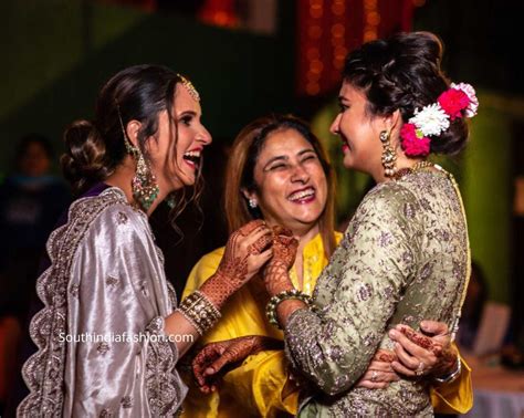 Sania Mirza at her sister Anam Mirza's Sangeet – South India Fashion