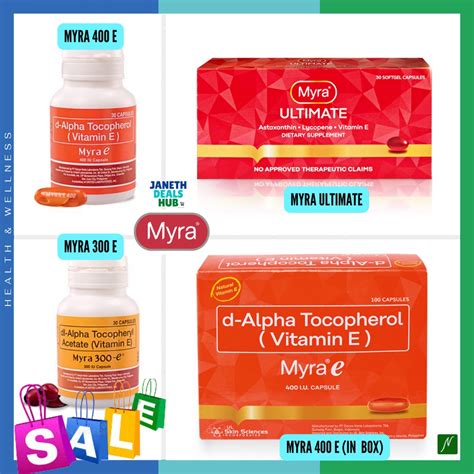 Myra E Iu Iu Dl Alpha Tocopheryl And Myra Ultimate Vitamin E