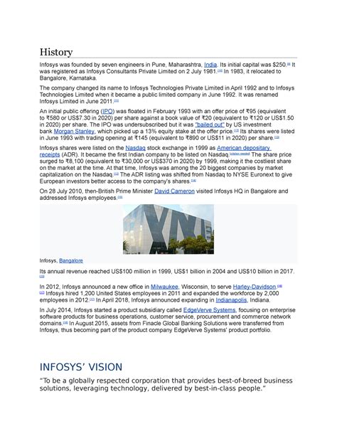 Infosys An Indian Company With Its Business Strategy History