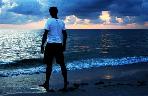 Free Images Man Beach Sea Coast Sand Ocean Horizon Cloud Sky Sunrise Sunset