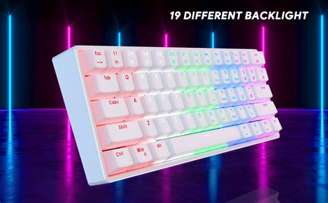 Tecurs Mechanical Gaming Keyboard Percent Wired White Keyboard With