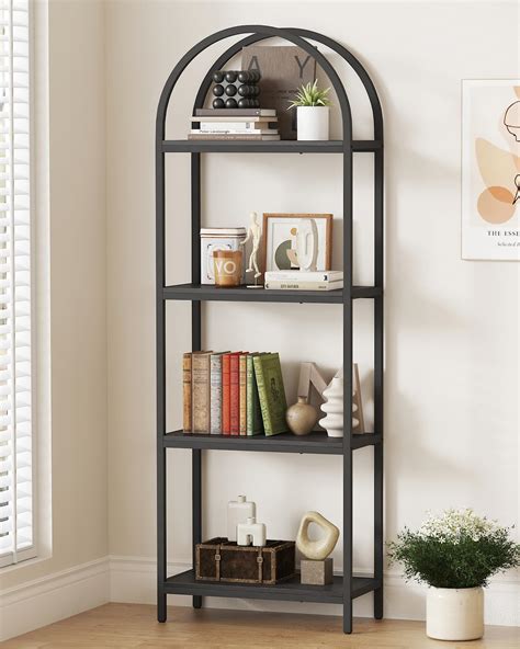 Amazon Yusong Bookshelf Tier Arched Bookcase Tall