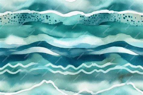 Premium AI Image | A watercolor painting of a wave pattern