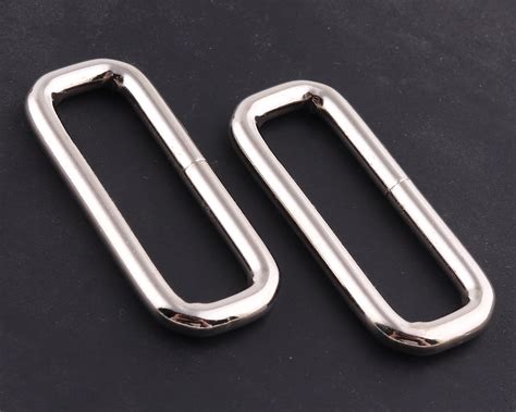 Silver Metal Rectangle Rings Strap Ring Rectangle Buckles Etsy