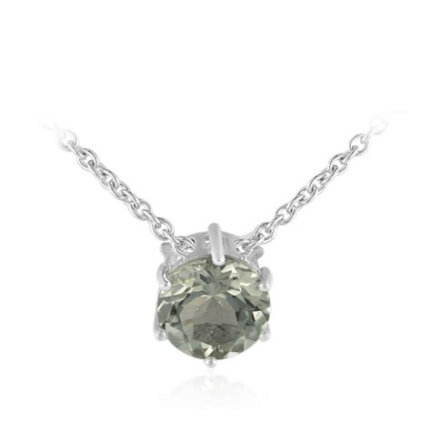 Brasilianischer grüner Amethyst 925 Silber Halskette 3 29ct