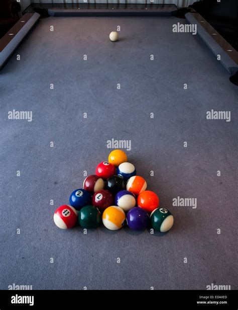 Pool table setup Stock Photo - Alamy