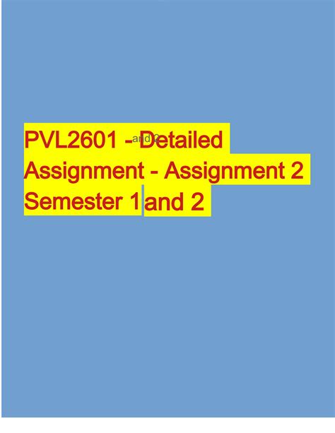 Solution Pvl2601 Detailed Assignment Assignment 2 Semester 1 And 2