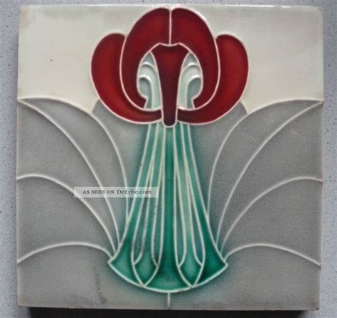 Florale Jugendstil Fliese Wessel Kachel Art Nouveau Tile Tegel Carreau