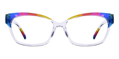 Rainbow Cat Eye Multicolor Blue Full Frame Tr90 Eyeglasses Glassesshop