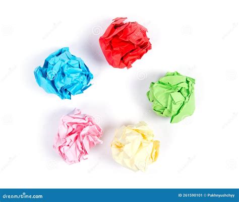 Crumpled Paper Ball Stock Image Image Of Paper Crumpled 261590101