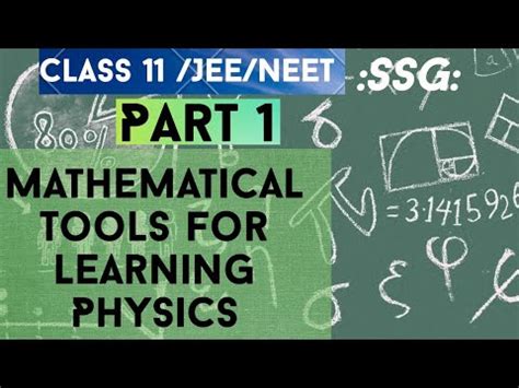 1 Mathematical Tools For Physics Class XI JEE NEET YouTube