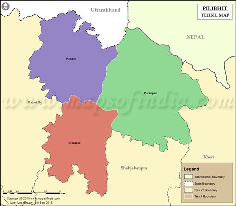 Pilibhit Tehsil Map