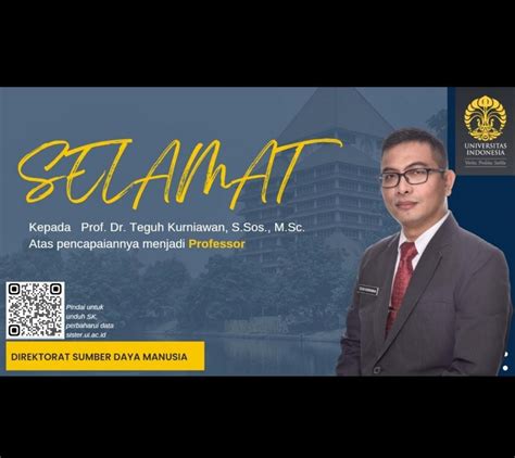 Selamat Dan Sukses Pengukuhan Guru Besar Prof Dr Teguh Kurniawan S