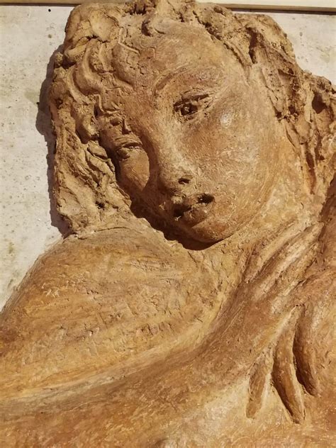 Bruno Innocenti Signed Bruno Innocenti Female Nude Sculpture Relief Century Plaster Wood