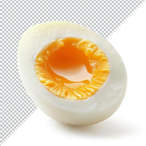 boiled hen egg cut   showcasing yolk  white isolated  white