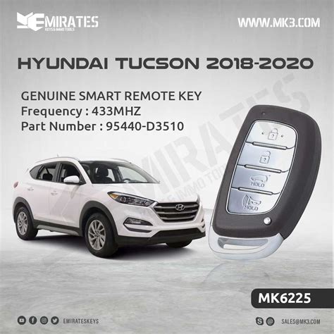 Hyundai Tucson 2018 Smart Remote Key 433MHz 95440 D3510 MK3