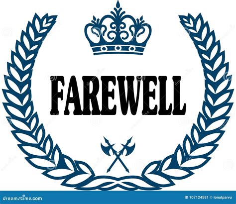 Blue Laurels Seal With Farewell Text Stock Illustration Illustration