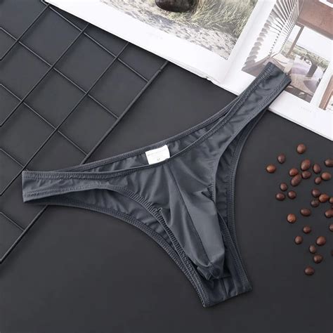 Men Briefs Pouch Underwear Breathable Peni Thong Ultra Soft Low Rise Bikini G String T Back