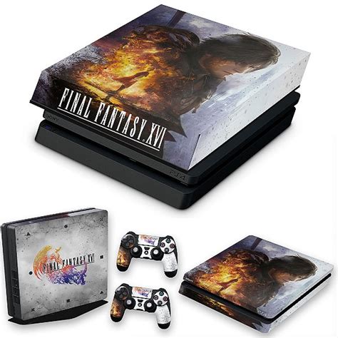 Kit Ps Slim Skin E Capa Anti Poeira Final Fantasy Xvi Pop Arte Skins