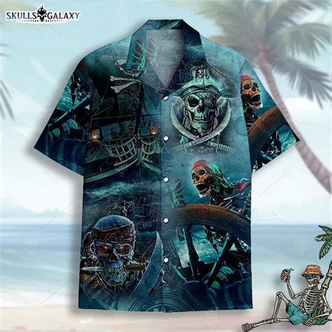 Skull Hawaiian Shirt For Men Women Skulls Galaxy